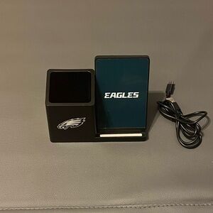 NFL Eagles Black Phone Stand Charger and Holder Cup wireless for iPhone/Android